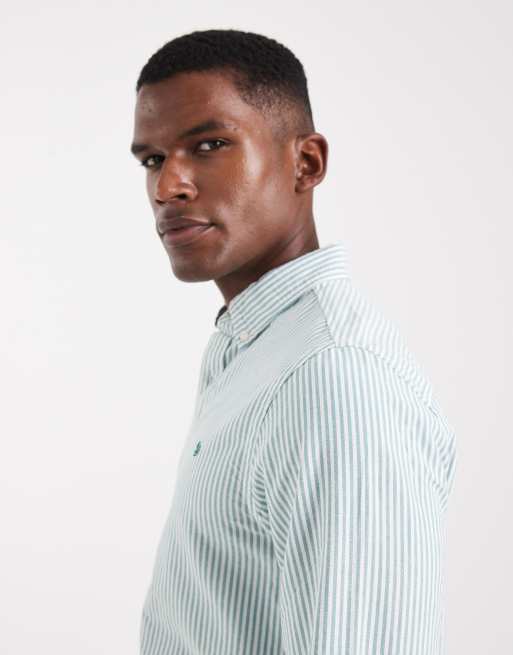 Superdry Classic oxford long sleeve shirt in peppermint chalk stripe, 4 of 5