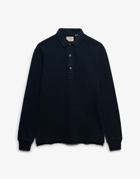Superdry – Classic Preppy – Langärmliges Oberteil in dunklem Marineblau - view 1