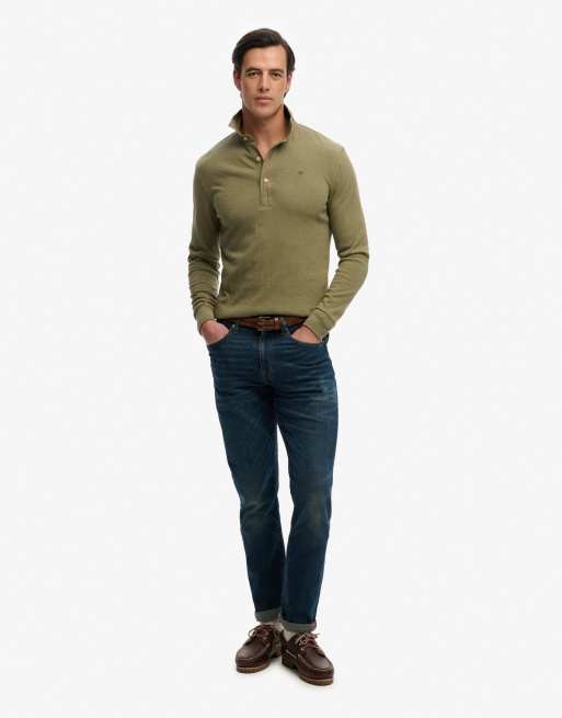 Superdry – Classic Preppy – Langärmliges Oberteil in Silber-Salbeigrün, 4 von 4