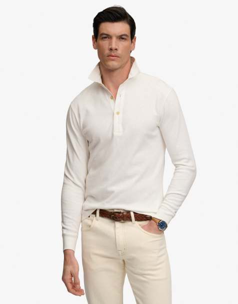 Superdry Classic preppy long sleeved top in bone white - view 1
