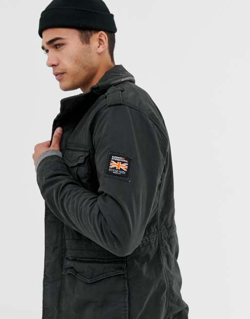 Superdry rookie mixed hot sale military jacket