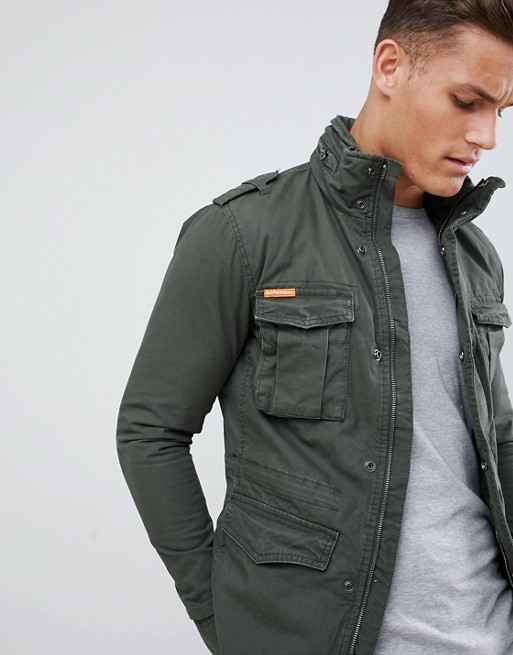 Superdry classic Rookie military jacket in green | ASOS