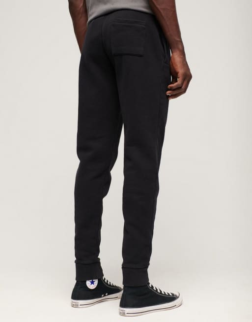 Superdry Classic vintage logo heritage joggers in jet black | ASOS