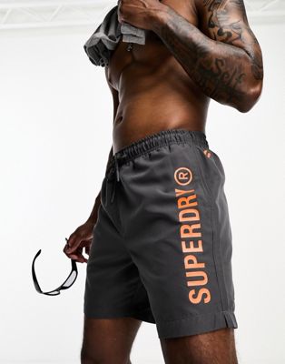 Superdry code core sport swim shorts in grey - GREY