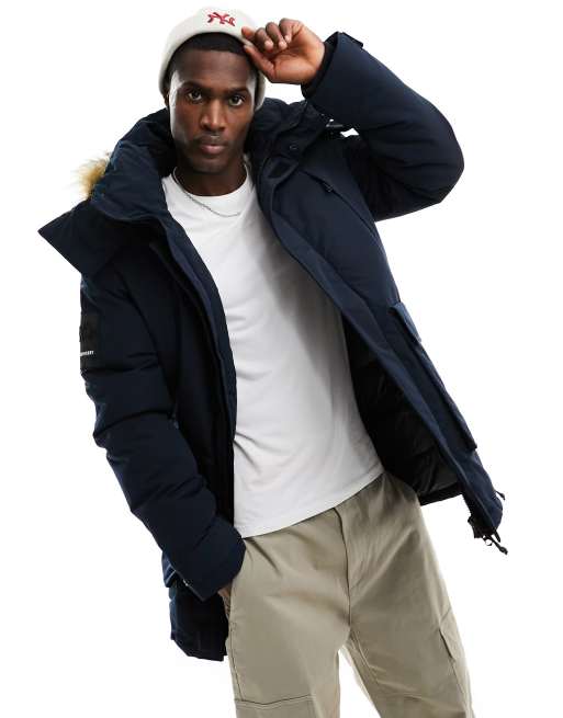 Mens superdry everest on sale parka jacket navy