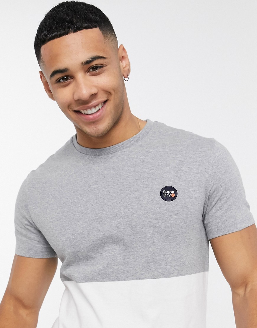 Superdry Collective color block t-shirt in gray