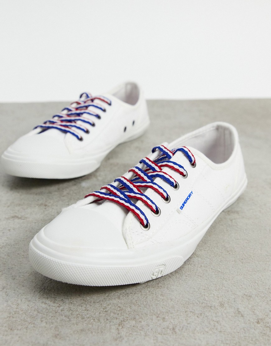 Superdry College low profile sneakers in white