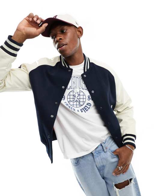 Navy varsity Eclipse jacket in Superdry ASOS college | bomber