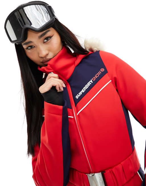 Superdry Combinaison de ski Rouge