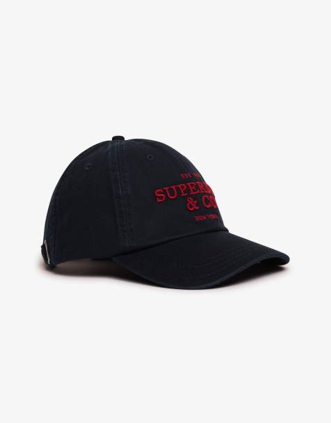 Superdry Company logo baseball cap in deep navy/red - view 1