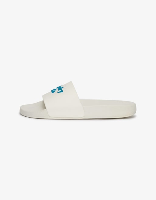 Superdry Company Logo Slider mit hohem Aufbau in Brilliant White/Mid Blue, 2 von 7