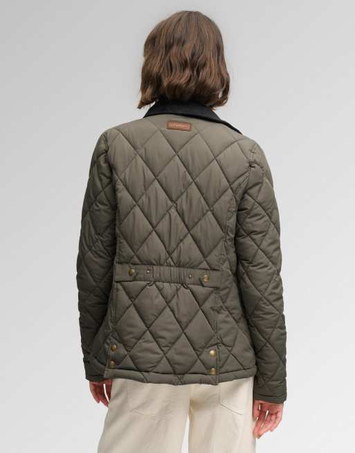 Superdry Cord trimmed liner jacket in army khaki, 2 of 7