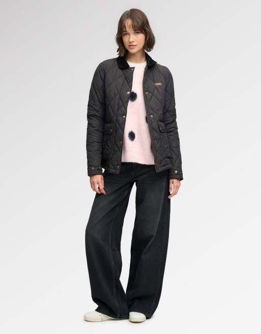 Superdry Cord trimmed liner jacket in black, 4 of 7