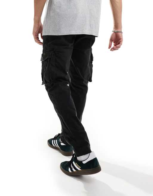 Superdry Core cargo pants in washed black, 2 of 5