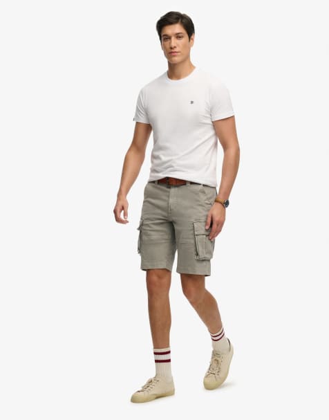 Superdry Core cargo shorts in light khaki green - view 1