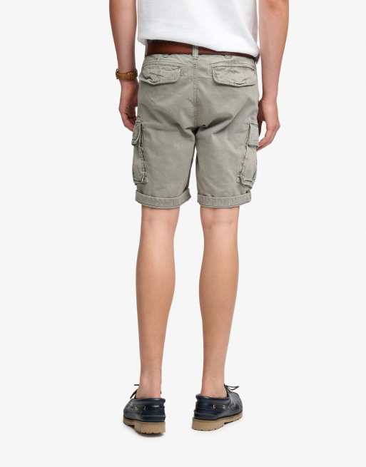Superdry Core cargo shorts in light khaki green, 4 of 5