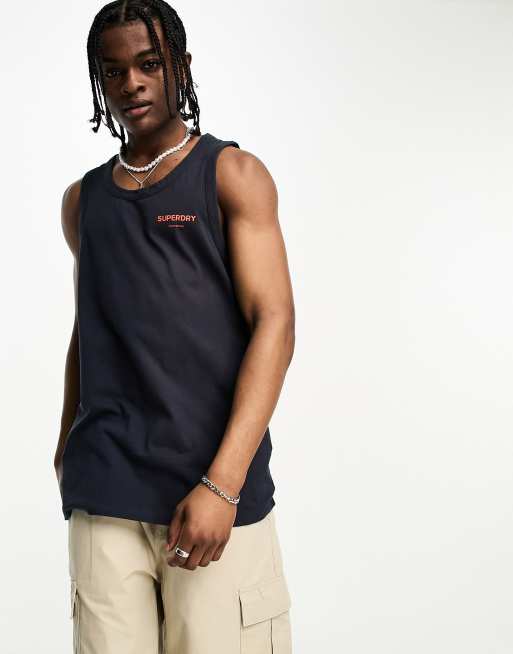 Superdry core sport vest in navy