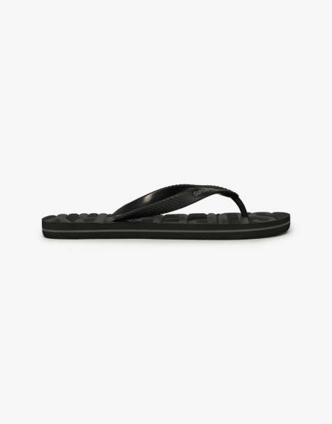 Superdry – Core – Zehenstegsandalen in Schwarz mit Logo - view 1