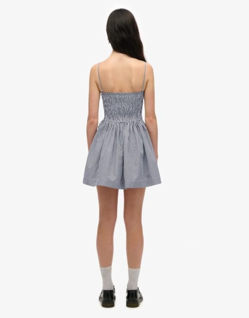 Superdry Corset cami mini dress in black gingham ASOS
