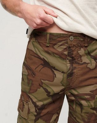 Superdry Cotton baggy cargo pants in outline camo