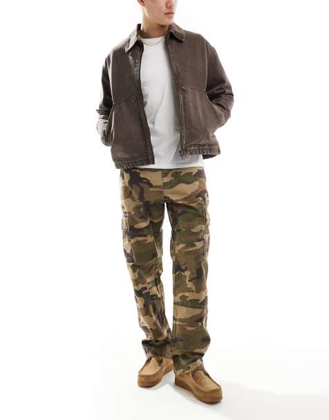 Superdry Cotton baggy cargo pants in us woodland camo - view 1