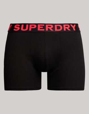 Superdry Cotton boxer triple pack in black