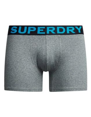 Superdry Cotton boxer triple pack in noos grey marl