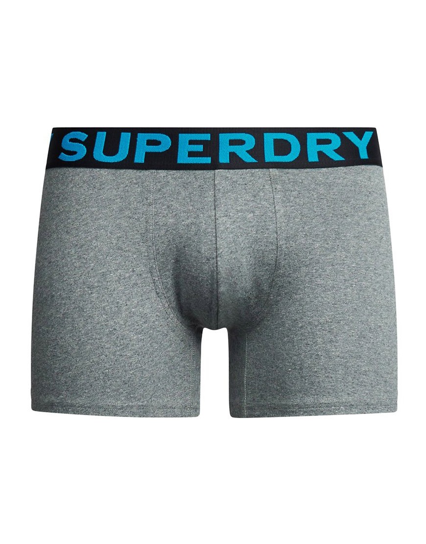 Superdry Cotton boxer triple pack in noos grey marl