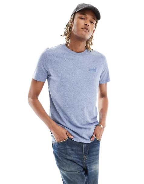 Superdry Cotton essential logo t-shirt in bay blue marl - view 1
