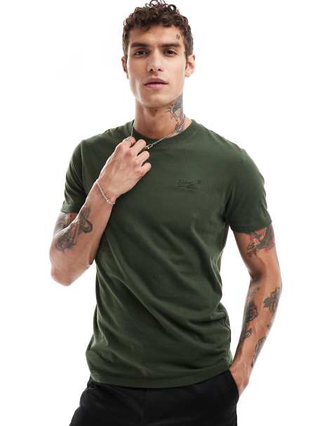Superdry Cotton essential logo t-shirt in duffel bag green - view 1