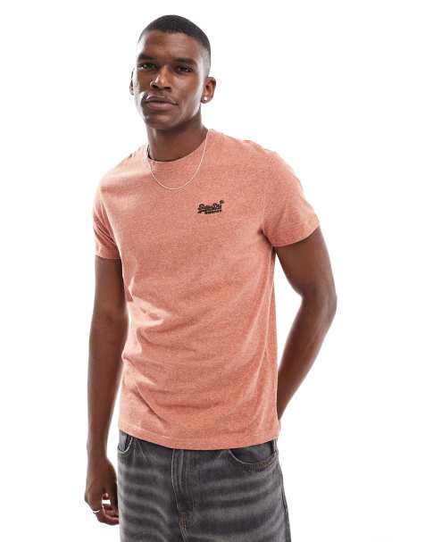 Superdry Cotton essential logo t-shirt in fired orange grit - view 1
