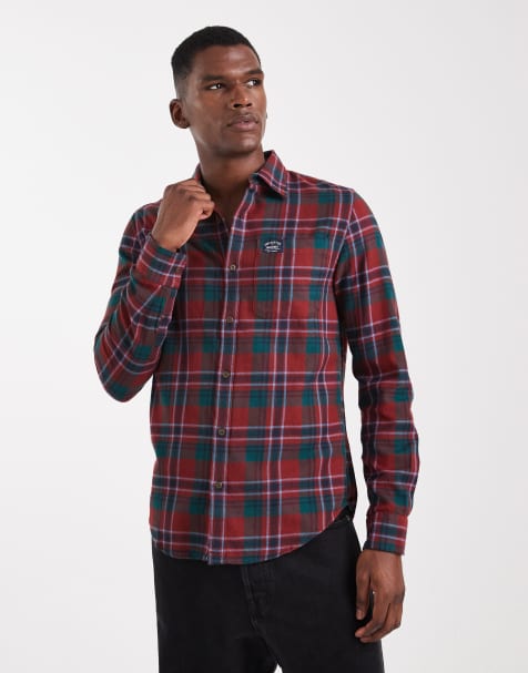 Superdry Cotton lumberjack check shirt in buckshot check red - view 1