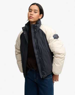 Superdry Cotton padded shell jacket in eclipse navy