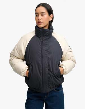 Superdry Cotton padded shell jacket in eclipse navy