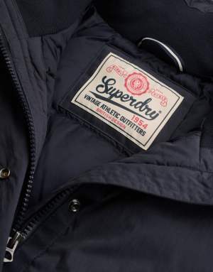 Superdry Cotton padded shell jacket in eclipse navy