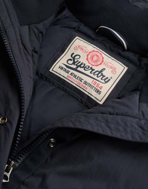 Superdry Cotton padded shell jacket in eclipse navy, 7 of 7