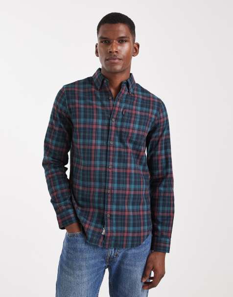 Superdry Cotton vintage check shirt in montauk check navy