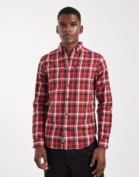 Superdry Cotton vintage check shirt in montauk check red