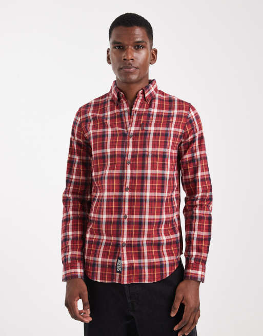 Superdry Cotton vintage check shirt in montauk check red
