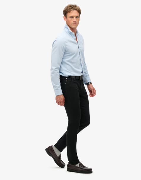 Superdry Cotton vintage slim jeans in venom washed black