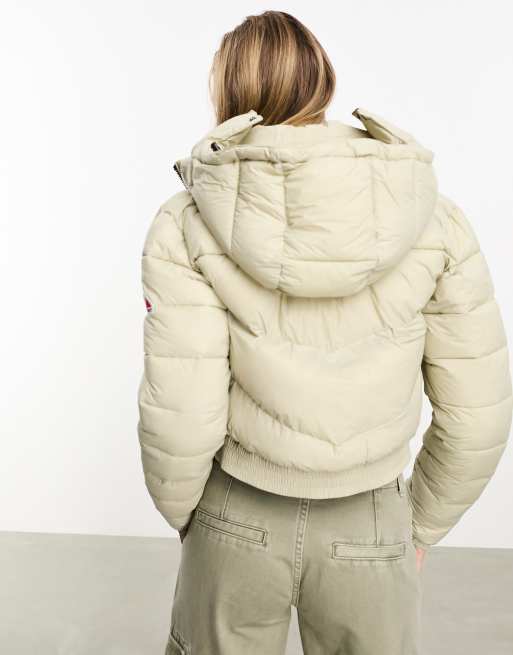 Superdry crop hooded Beige Pelican | fuji in ASOS jacket