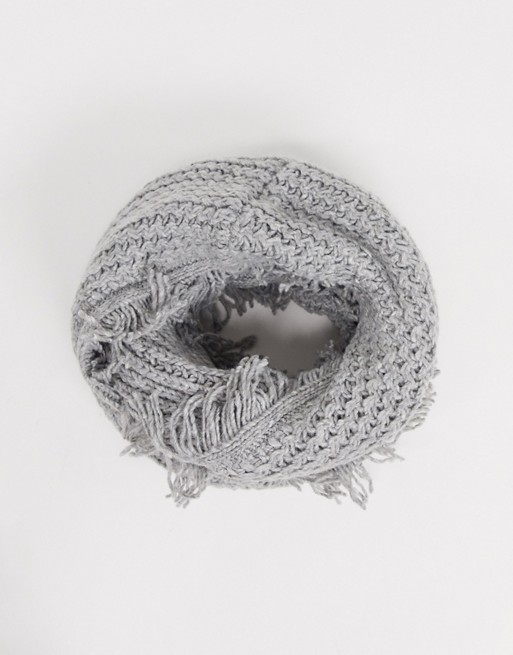Superdry dakota knitted snood in grey