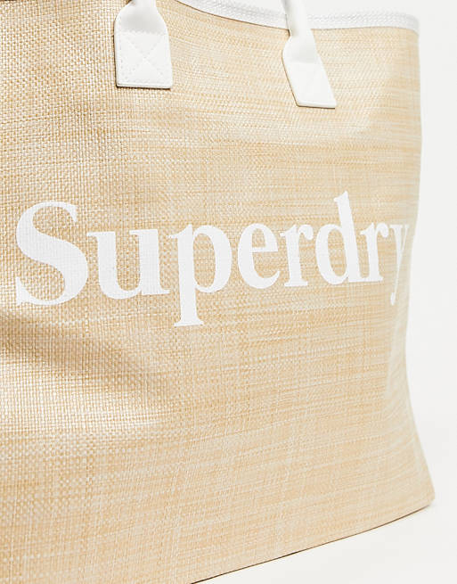 At opdage albue vækstdvale Superdry - Darcy - Tote-taske med logo i naturfarvet jute | ASOS