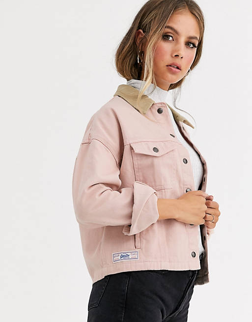 Superdry denim jacket with contrast collar | ASOS