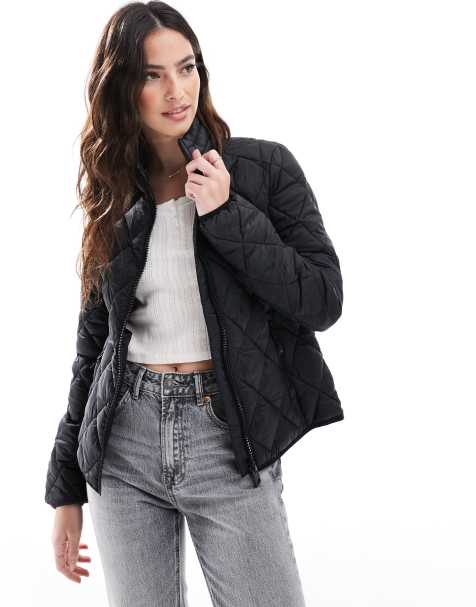 Superdry Diamond quilt fuji lite jacket in black - view 1