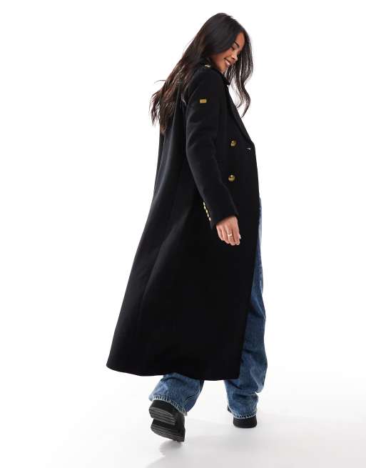 Superdry edit wool coat in black on sale