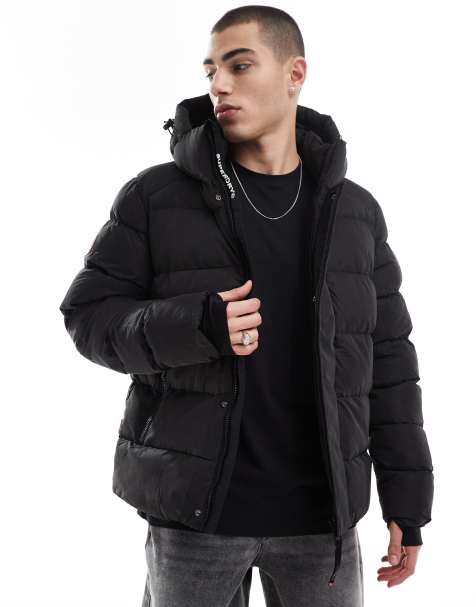 Superdry - Doudoune à capuche en microfibre - Noir - view 1