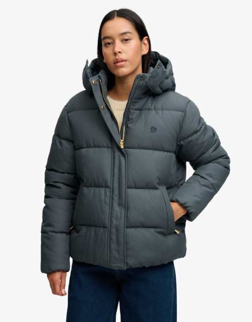 Superdry doudoune à capuche premium à carreaux olive/marine, 2 de 6