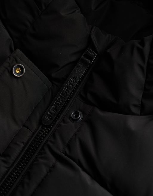 Superdry doudoune mi-longue à capuche sport noire, 6 de 7