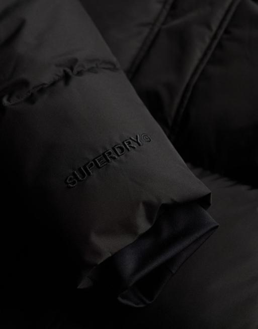 Superdry doudoune sport mi-longue à capuche noire, 6 de 7